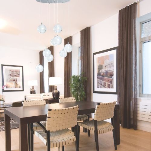9 light Crystal Spheres Chandelier  // Round Chrome Canopy