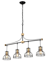 Dining Room Light Fixture Chandelier Over Table, 40-Inch Hanging For Farmhouse Linear Chandeliers,4-Light Kitchen Island Lighting,Matte Black And Matt