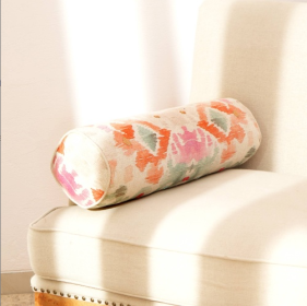 Decorative Cotton Printed Embroidered Bolster Pillow