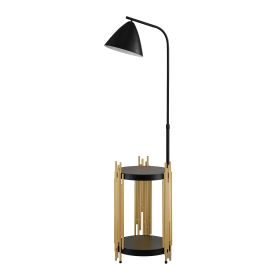 Luxury Shelves Floor Lamp For Living Room With Metal Lampshade, Standing Lamp Tall Industrial Floor Lamp Reading For Bedroom, Office E26 No Included B