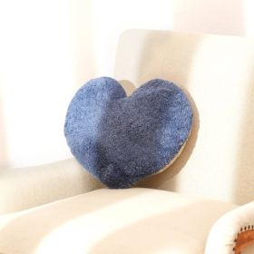 Decorative Heart Shape Blue Tufted Cotton Pillow