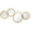 HOMCOM Metal Wall Art Modern Mirror Decor Home Hanging Wall Sculptures for Living Room Bedroom Dining Room Gold