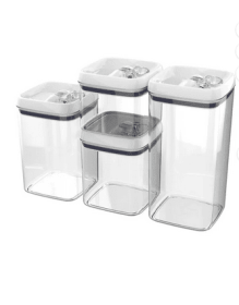 Better Homes & Gardens Canister Pack of 4, Flip-Tite® Square Food Storage Container Set