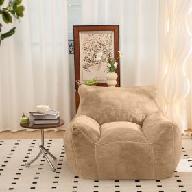 Bean Bag Chair, Comfy Bean Bag Sofa with Back Support, Faux Fur Bean Bag Chair for Adults, Stuffed Floor Sofa for Living Room, Bedroom, Apartment