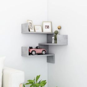 Wall Corner Shelf Concrete Gray 15.7"x15.7"x19.7" Engineered Wood