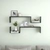 Wall Shelves 2 pcs Black 39.4"x5.9"x7.9" Engineered Wood