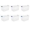 66 Quart. Latch Box Plastic;  Stadium Blue;  Set of 6