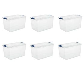 66 Quart. Latch Box Plastic;  Stadium Blue;  Set of 6