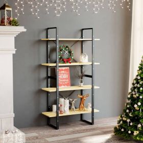 4-Tier Book Cabinet 31.5"x11.8"x55.1" Solid Pine Wood