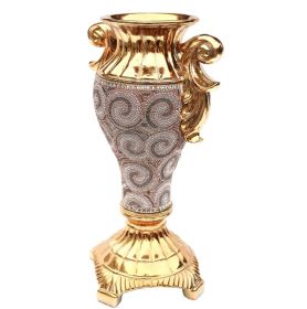 Ambrose Chrome Plated Crystal Embellished Ceramic Vase