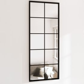Wall Mirrors 2 pcs Black 39.4"x15.7" Metal
