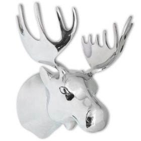 Moose Head Decoration Wall-Mounted Aluminum Silver
