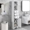 Tall Bathroom Cabinet;  Freestanding Storage Cabinet with 3 Drawers and Adjustable Shelf;  MDF Board with Painted Finish