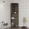 Cincinatti Corner Bar Cabinet, Cup Rack, Two External Shelves, One Drawer, Four Legs -Dark Brown