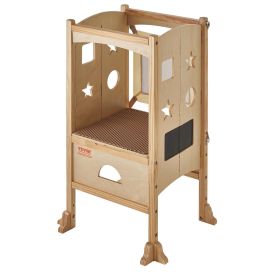VEVOR Tower Step Stool, Foldable Toddler Stool 3-Level Adjustable Height Toddler Step Stools with Safety Net