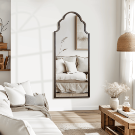 59"x24" Iron Right-Angled Arched Bronze Full-Length Mirror Bathroom Vanity Mirror for Bedroom Entryway, Living/Dressing Room