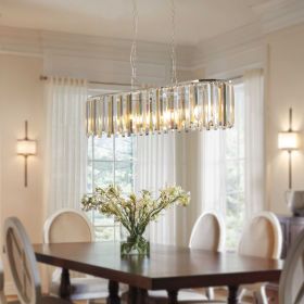 Crystal Cubic Chandelier High-End Metal Frame Anti-Glare Shade
