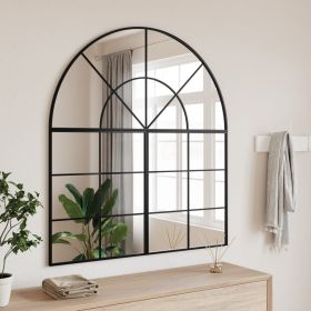 Wall Mirror Black 39.4"x43.3" Arch Iron
