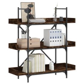Bookcase 3-Tier Smoked Oak 39.4"x13"x42.7" Engineered Wood
