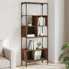 Bookcase 5-Tier Smoked Oak 29.9"x13"x74.2" Engineered Wood