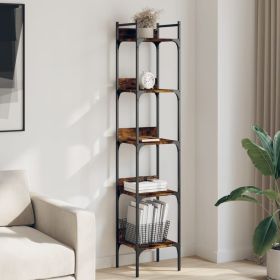 Bookshelf 5-Tier Smoked Oak 13.8"x11.8"x68.5" Engineered Wood