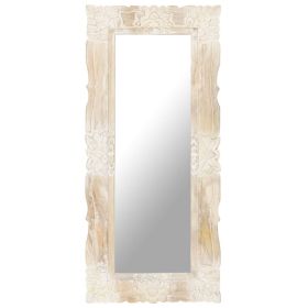 Mirror White 43.3"x19.7" Solid Mango Wood