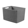 (4 pack) Curver Jute Large Grey Plastic Storage Basket