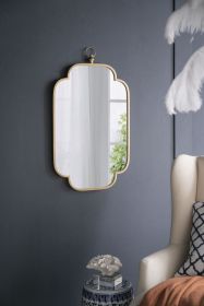 19.7" x 36" Champagne Gold Decorative Wall Mirror with Notched Edges