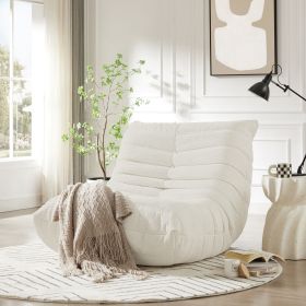 Fireside Chair, Lazy Floor Sofa, Accent Bean Bag Couches, Modern Armless Lounge Chair for Living Room, Apartment, Bedroom, Salon Office (Chenille