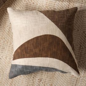 Handcrafted Cotton Slub Abstract Printed Square Pillow