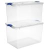 66 Quart. Latch Box Plastic;  Stadium Blue;  Set of 6