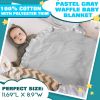 Thermal Waffle Baby Blanket with Satin Trim 36x50 inch Soft Breathable Machine Washable Blanket for Newborns Toddlers Ideal for Crib Stroller Car Seat