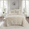 3 piece Tufted Cotton bedspread set Taupe Full/Queen