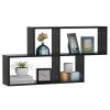 Wall Shelf Black 39.4"x7.1"x20.9" Engineered Wood