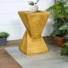 Outdoor Concrete Side Table, Morden Geometric End Table for Home Decor