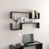 Wall Shelves 2 pcs Black 39.4"x5.9"x7.9" Engineered Wood