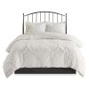 3 Piece Tufted Cotton Chenille Damask Comforter Set