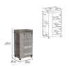 Lansing Bar Cart with Glass Door, Two-Side Shelves and Casters