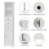 Tall Bathroom Cabinet;  Freestanding Storage Cabinet with 3 Drawers and Adjustable Shelf;  MDF Board with Painted Finish