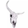 Skull Head Decoration Wall-Mounted Aluminum Silver