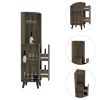 Cincinatti Corner Bar Cabinet, Cup Rack, Two External Shelves, One Drawer, Four Legs -Dark Brown