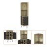 Branford 2-Shelf 6-Bottle Bar Cabinet Macadamia and Black Wengue