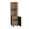 Ash 1-Door Corner Bar Cabinet