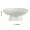 12" Round Speckled White Ceramic Bowl