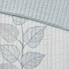6 Piece Embroidered Quilt Set with Throw Pillows