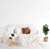 Throw Pillow Set 6, 18x18 Vegan leather throw pillow, Modern Minimal Accent Pillow Covers