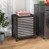 HOMCOM 55 L Bamboo Laundry Basket with Lid, Cloth Hamper with Removable Liner Bag, 19.75 x 14.25 x 23.5 Inches, Coffee