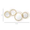HOMCOM Metal Wall Art Modern Mirror Decor Home Hanging Wall Sculptures for Living Room Bedroom Dining Room Gold