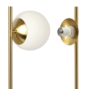 Ethereal Modern Small Brass Metal Table Lamp, Desk Lamp Fixture with White Glass Globe Shade