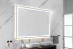 84in. W x 48in. H Oversized Rectangular Black Framed LED Mirror Anti-Fog Dimmable Wall Mount Bathroom Vanity Mirror HD Wall Mirror Kit For Gym And Dan
